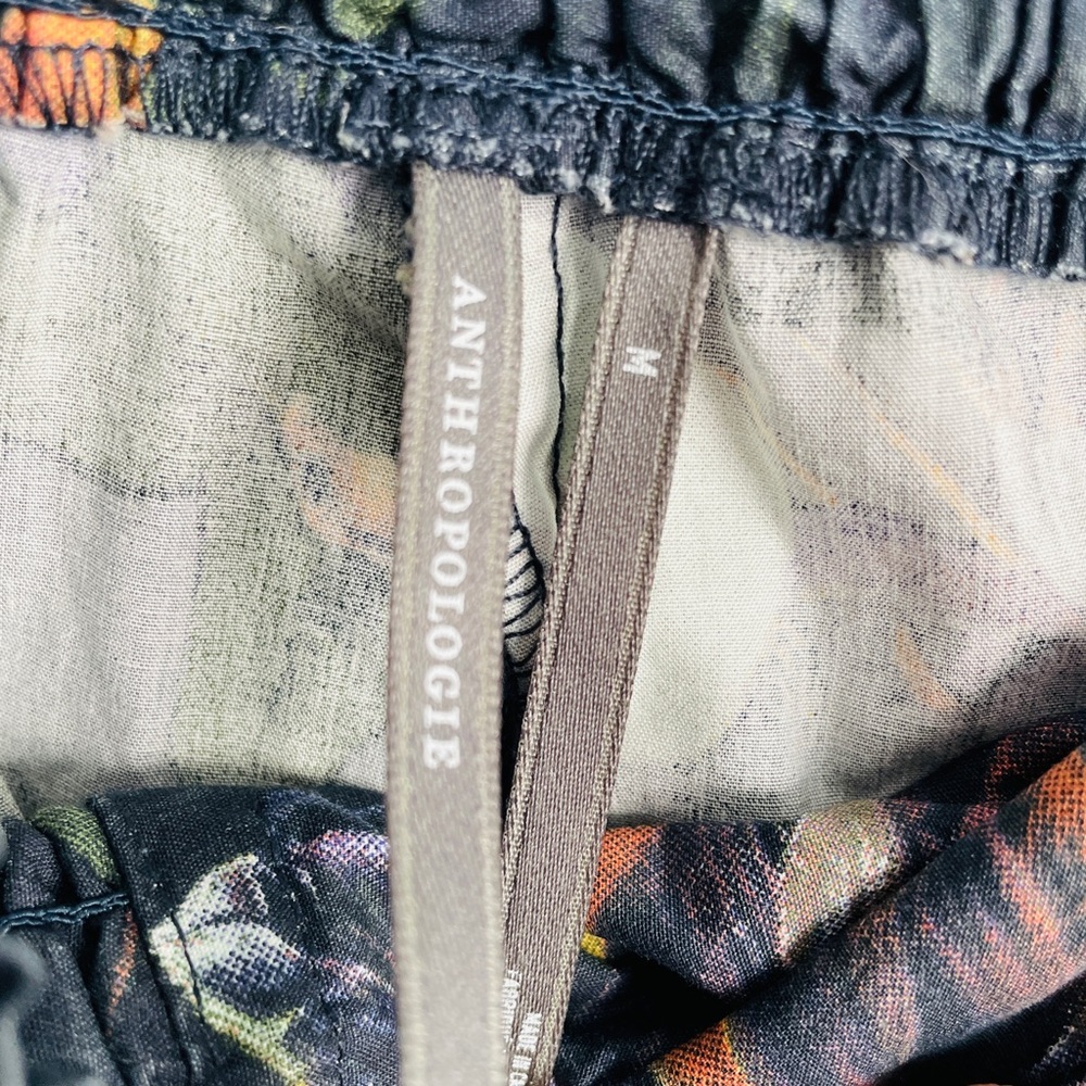 Anthropologie Ruched Poplin Gaucho Pants Size M Floral Pattern New - Picture 8 of 9